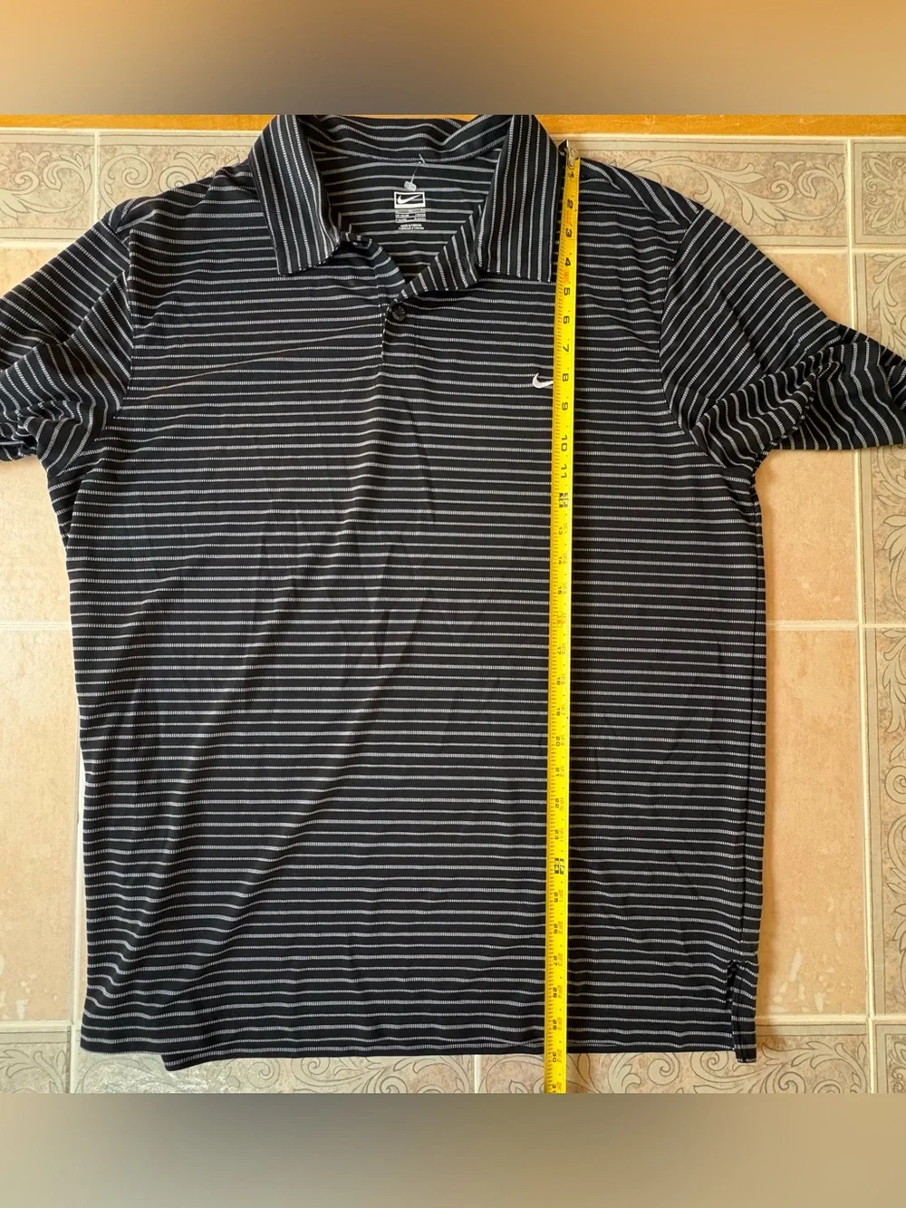 Nike Performance Black Striped Polo Shirt - Men's XL
